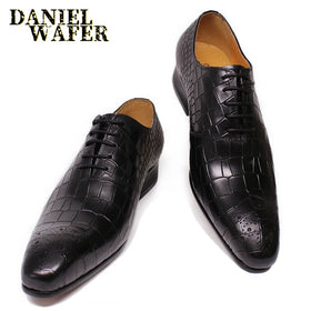 New Lace-up Genuine Leather Oxfords Casual Business Dress Shoes for Autumn Wedding Party Office Fashion
