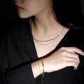 Bohemia Jewelry 925 Silver Gold Plated Herringbone Chain Choker Necklace Women