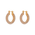 Dainty Hoop 18K Gold Plated Pearls Dangle Earrings Wholesale Stainless Steel Fancy Earrings for Women