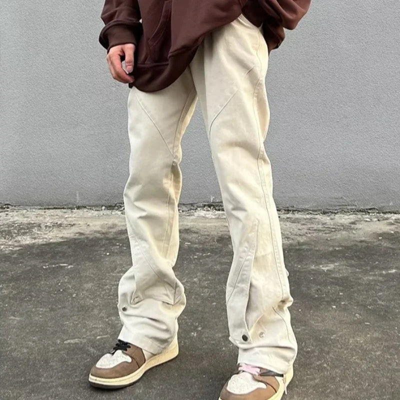 FORMLESSNESS 2026 Ss Woven Joggers Men Sweatpants Designed Button Flare Cargo Pants Men Pants