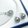 JW046 9-12mm  DIY Natural Real Freshwater Pearl Set Charm  Accessories 925 Sterling Silver  Gold Plated Jewelry Set for Women
