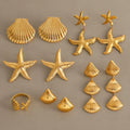 New Style Female High-Grade Drop Earrings Vintage Style Starfish Shell Earrings Non-Fading Design for Beach MegaBDM