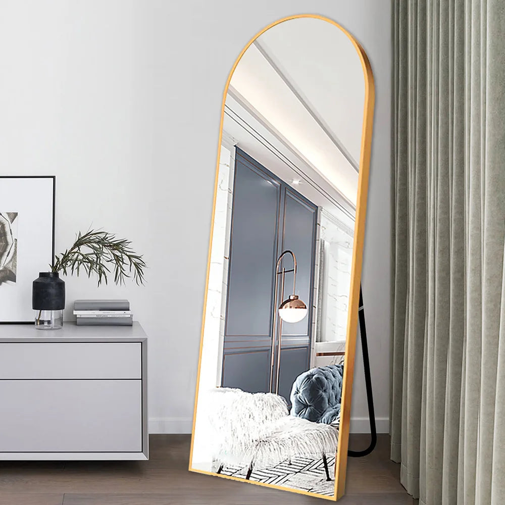65*170cm New Arrival Fashion Aluminum Framed Long Large Bedroom Furniture Floor Standing Full Body Mirror