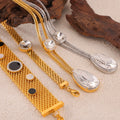 Hepburn Style 18K Gold Plated Stainless Steel Jewelry Set Luxury Light Inlaid Zircon Pendant for Weddings