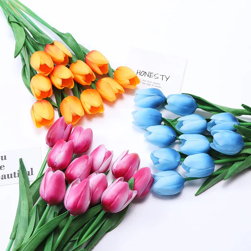 AYOYO OEM PU Tulip Artificial Flower Silk Flower Moisturizing and Tactile Simulation Flower