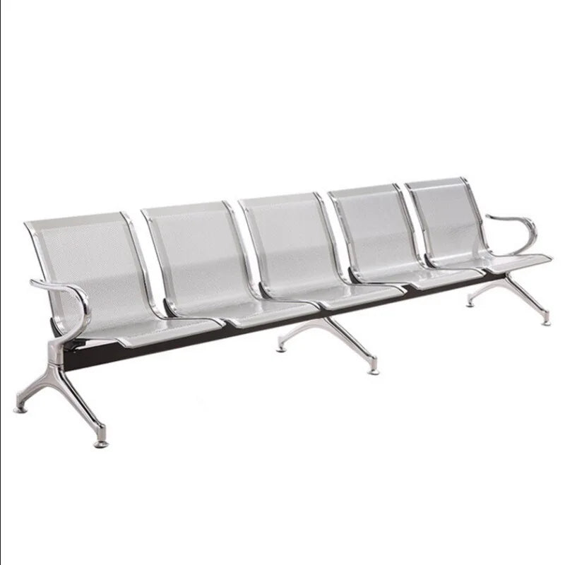 Rows of Chairs for Three People Rest Airport Hospital Public Chair Bank Stainless Steel Station Waiting Chair