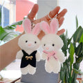 Cute Cartoon Mini Easter pink Rabbit Keychain Plush Stuffed Anime Toys Doll Tie Bunny Soft Pillow Home Decor Plush Keychain Toys