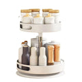 Single Tier Carbon Steel Non-Folding Spice Pantry Cabinet Organizer Lazy Susan Turntable Standing Type Installation Rotating