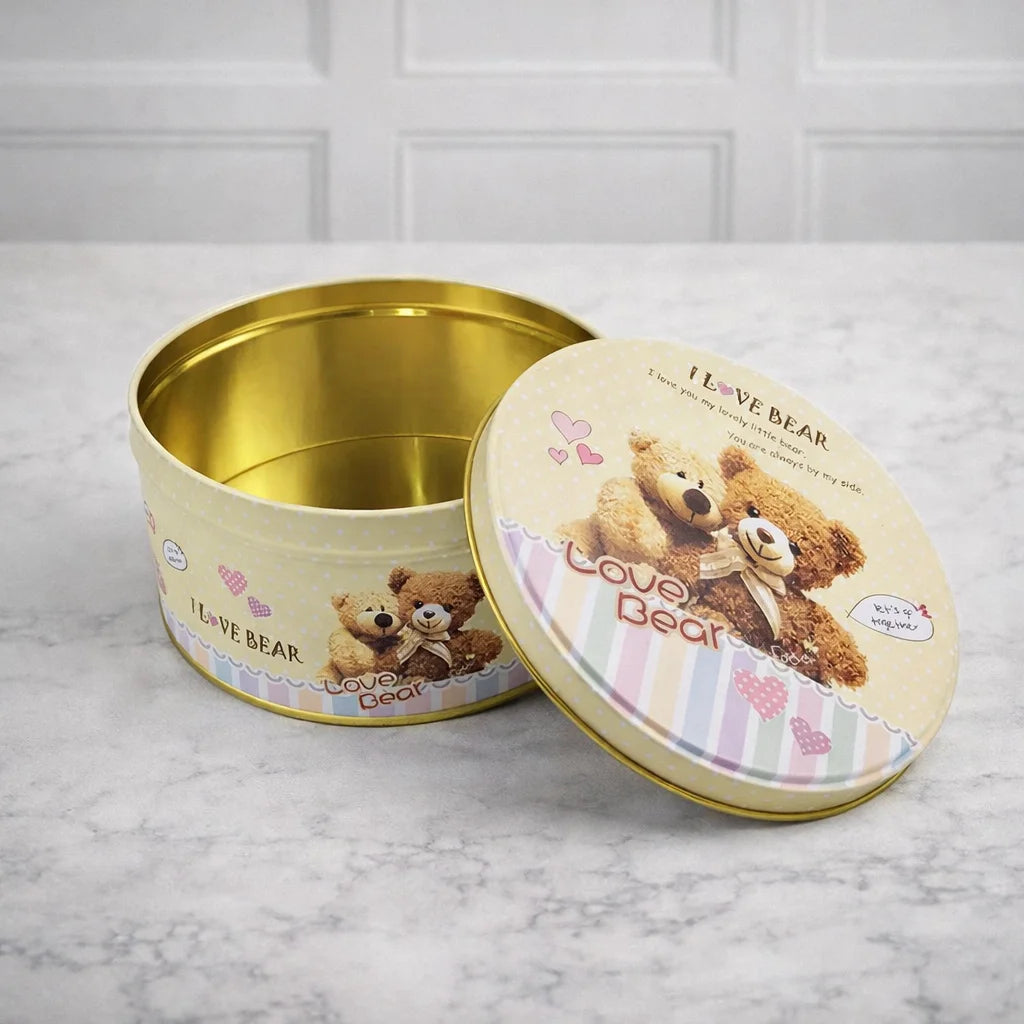13.5*6.8 cm Tinplate Metal Food Grade Cookie Containers Cream Jar Packaging Tin Box With Lid