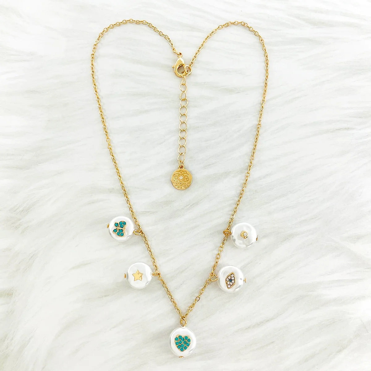 Trend Style Pearl Pendent Inlay Eye Heart Star butterfly Shaped Color Rhinestone Link Chain Fashion Necklaces Jewelry for Women
