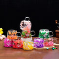 Wholesale Wonder 200ml Eco-friendly Classic Style Everlasting Flower Coffee Tea Mug Double Wall Glass Cup Butterfly Drinks