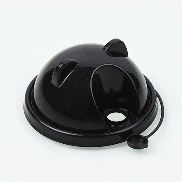 Disposable Injection 90mm Lids Plastic Bubble Cup Lids Food Grade PP Material Bear Head Lid With Stopper Linked MegaBDM