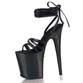 2021 Summer Sexy High Heels 20cm Fashion Shoes Women's Buckle Platform Thin High Heels Nightclub Shoes 8 Inch Black Sandals