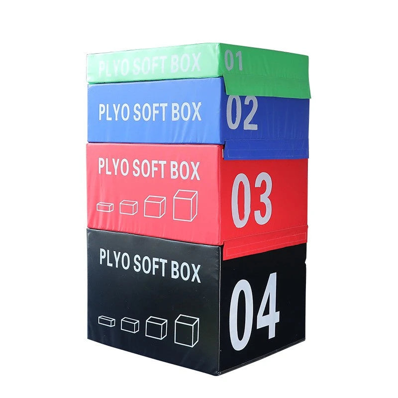 4 in 1 Jump Box Fitness Gym Adjustable Height Plyometric Jump Ploy Soft Box