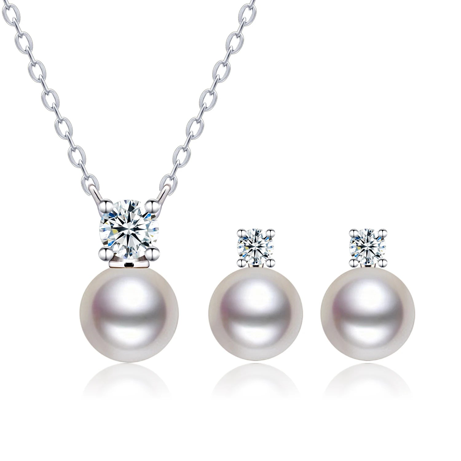 Trendy Pearl Necklace for Women Custom Pendant Moissanite Necklace 925 Sterling Silver Pearl Jewelry Accessories for Women