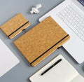 2027 New Material Natural Stylish Linen Canvas Cork Fabric Hard Cover Pocket OEM A5 Organizer/Planner Business Office Diary