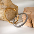2024 Fashion 18K Gold Sliver Plated Stainless Steel Cuff Simple Mesh Bracelet Bangle for Women