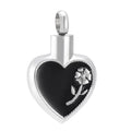 Rose Flower Heart Urn Pendant Ash Necklace Stainless Steel Silver Plated Sun Flower Enamel Keepsake Memorial Children's