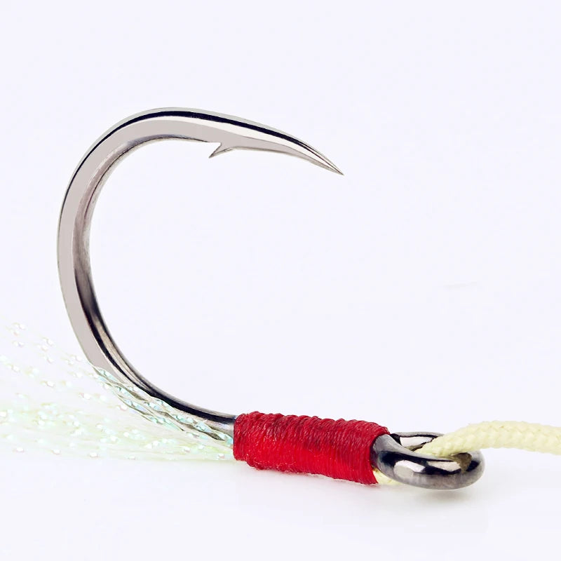 Top Quality VMC 3X Jigging Hook 7264 France High-Carbon Steel Luminous Metal Assist Hook 5/0 for Jigs Lure