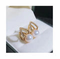 E516 8-9mm DIY Natural  Freshwater Pearl Charm Earrings Mounting Accessory 925 Sterling Silver Gold Plated  Jewelry for Women