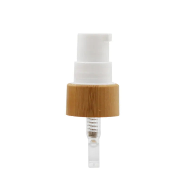 18/410 20/410 24/410 5g White Frosted Glass Jar with Bamboo Lid/ Bamboo Pump Lotion Head Lotion Press Nozzle Lid