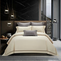 Customizable White Quilt Cover  Satin100%cotton Solid Color Bed Sheets Home Textile Bedding Sets Supplier