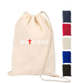 Ruthbag Economical Large Size Cotton Gym Bag with Letter Pattern Sport Drawstring Shopping Bag