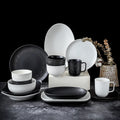 Matte White Linen Textured Ceramic Dinnerware Set New Design Restaurant Tableware-Spaghetti Steak Plate & Bowl Dishes & Plates