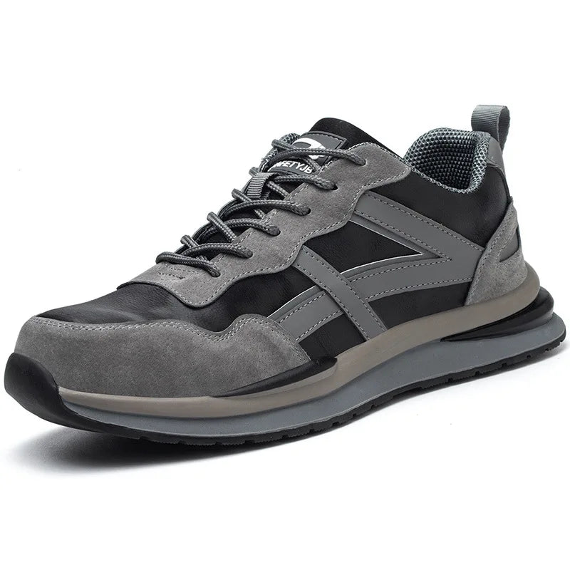 Dian Sen Anti-slip Anti-puncture Steel Toe Shoes Breathable Flying Weaving Safety Shoes