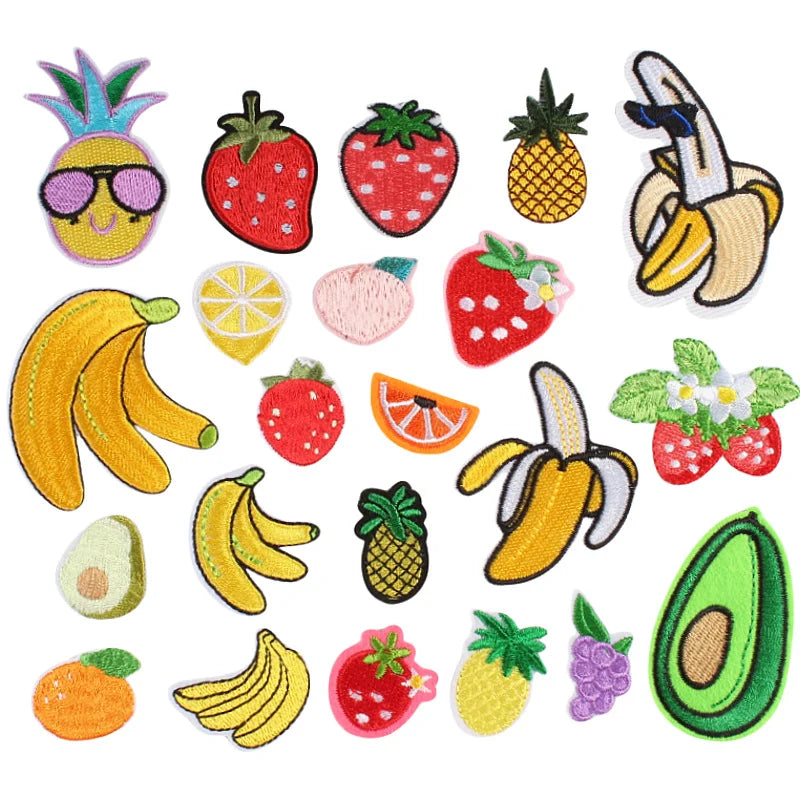 Cute Cartoon Fruit Iron on Patch Small Embroidery Patch for Kids Clothing Bag Hat Decoration