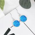 Fast Shipping Rhodium Plated Sterling Silver Opal Drop Earrings for Women-Wedding & Party Anniversary Gift