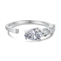 Dylam Simple Design Women 925 Sterling Silver Rhodium 18K Gold Plating Open Adjustable Snake 5a Zirconia Promise Engagement Ring