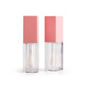 5ml Custom square Empty square Lip Gloss Tubes With pink Lipgloss Brush