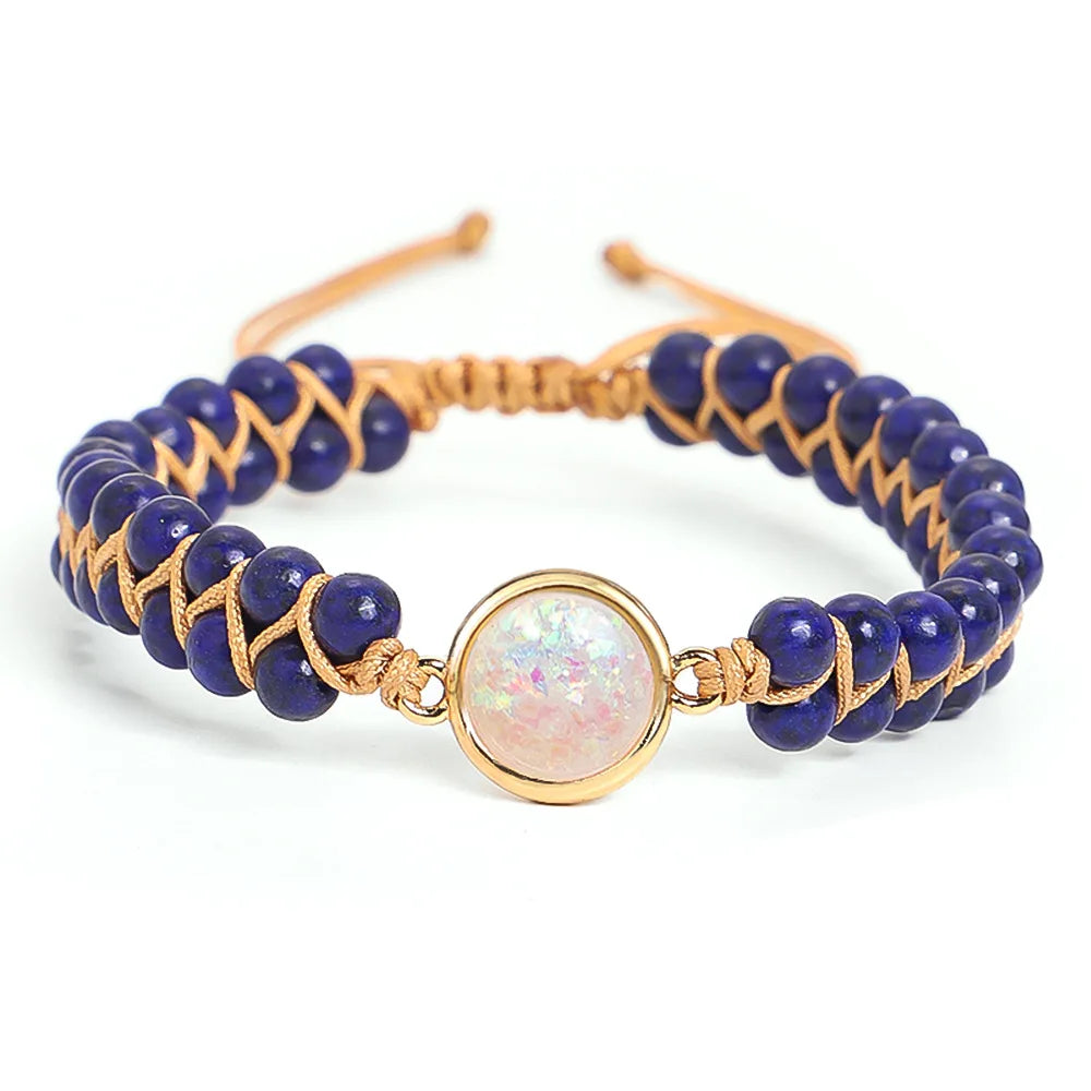 4mm Natural Stone Beaded Bracelet for Women Jewelry Handwoven Double Layer Adjustable Healing Crystal Amethyst Bracelet