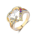 Wholesale Heart-shaped butterfly Ring Fashion Mother's Day Gift for Mom Mother Mum Mama Ring