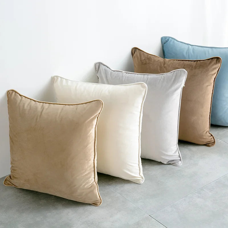 Cygnus Nordic Modern Minimalist Dutch Velvet Pillowcase Sofa Bedside Cushion Cover Custom Embroidery Printing logo