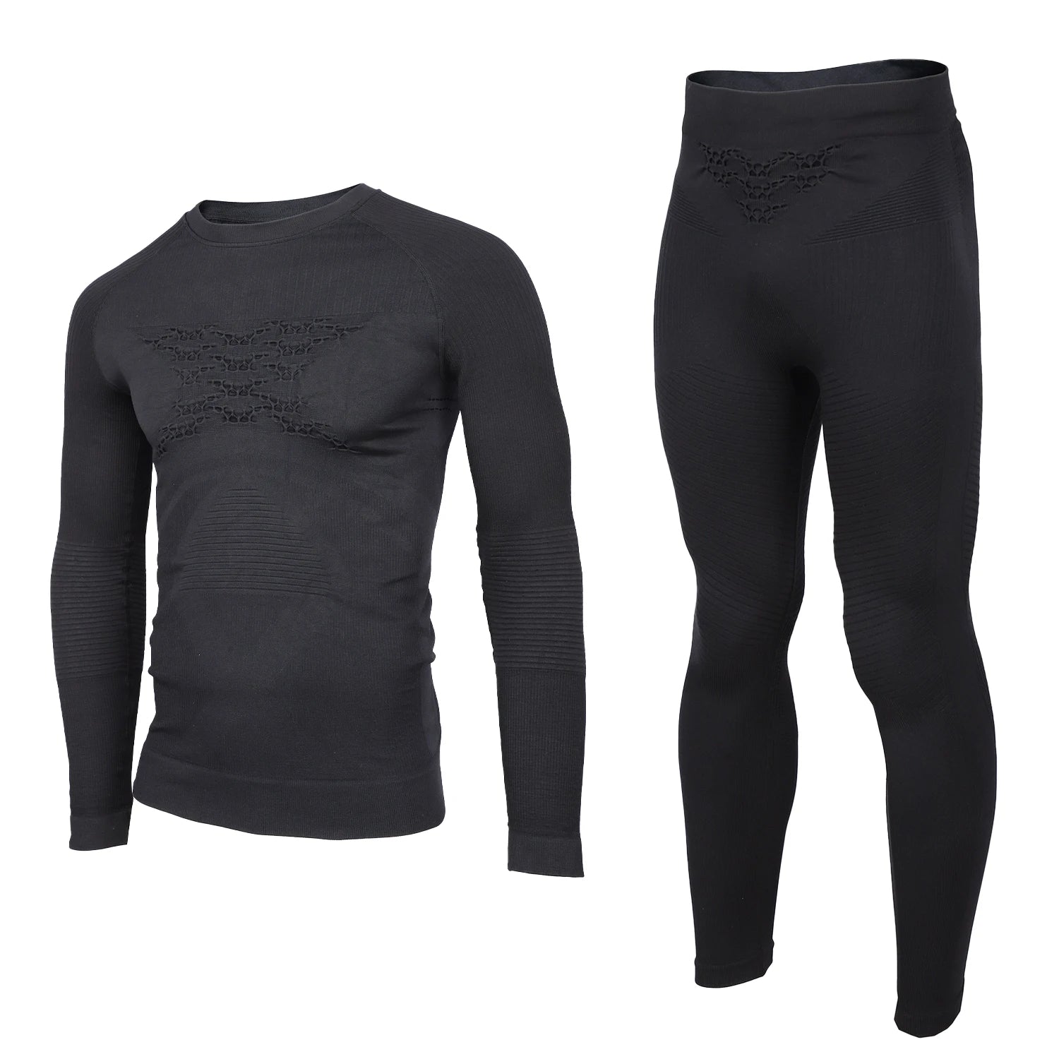 FLW Unisex Winter 2-Piece Thermal Heated Suit Long Johns Breathable Warm Underwear