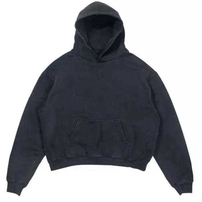 Wholesale 500 Gsm Pull Hoodie for Men Oversized Vintage Washed Stone Design Heavy Distressed Streetwear Hooded Hoodie Blank