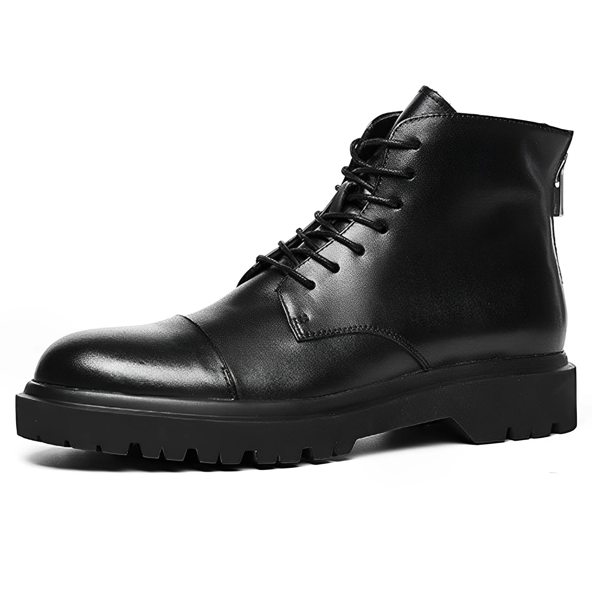 Upper Leather Boots Durable Sheep Fur Lining Winter Keep Warm Genuine Top Layer Leather Shoes Breathable for Men Casual Shoes