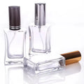 Mini Square Empty 30ml Luxury Golden Black Silver Glass Perfume Spray Bottles With Cap