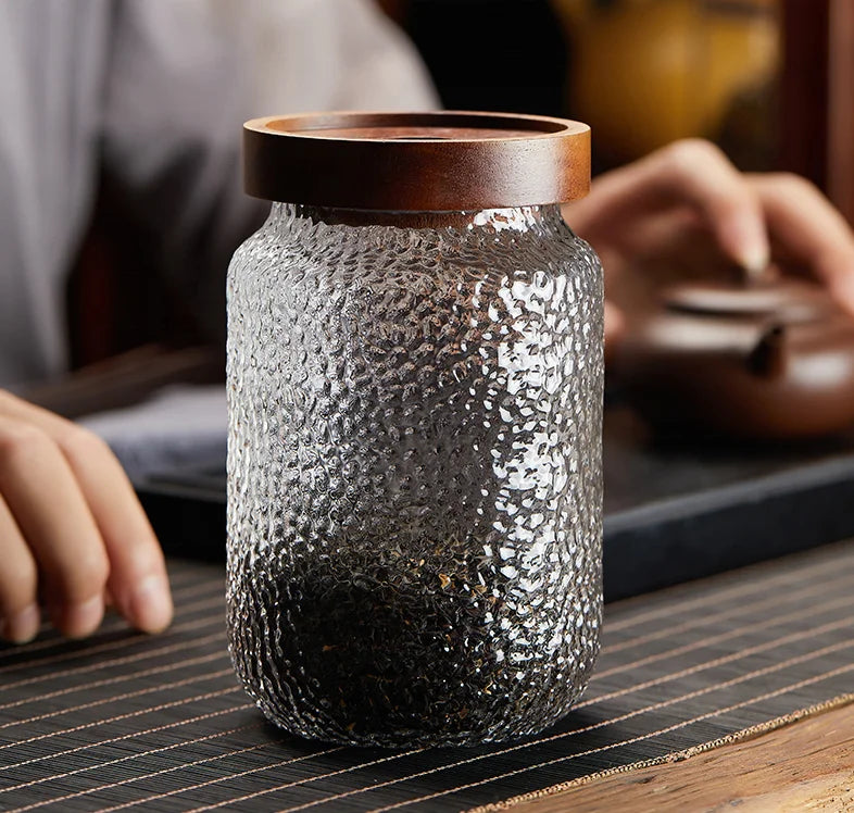 Glass Canister 750ml clear Cylinder Glass Bottle/glass Jar/glass Tube with Bamboo Lid