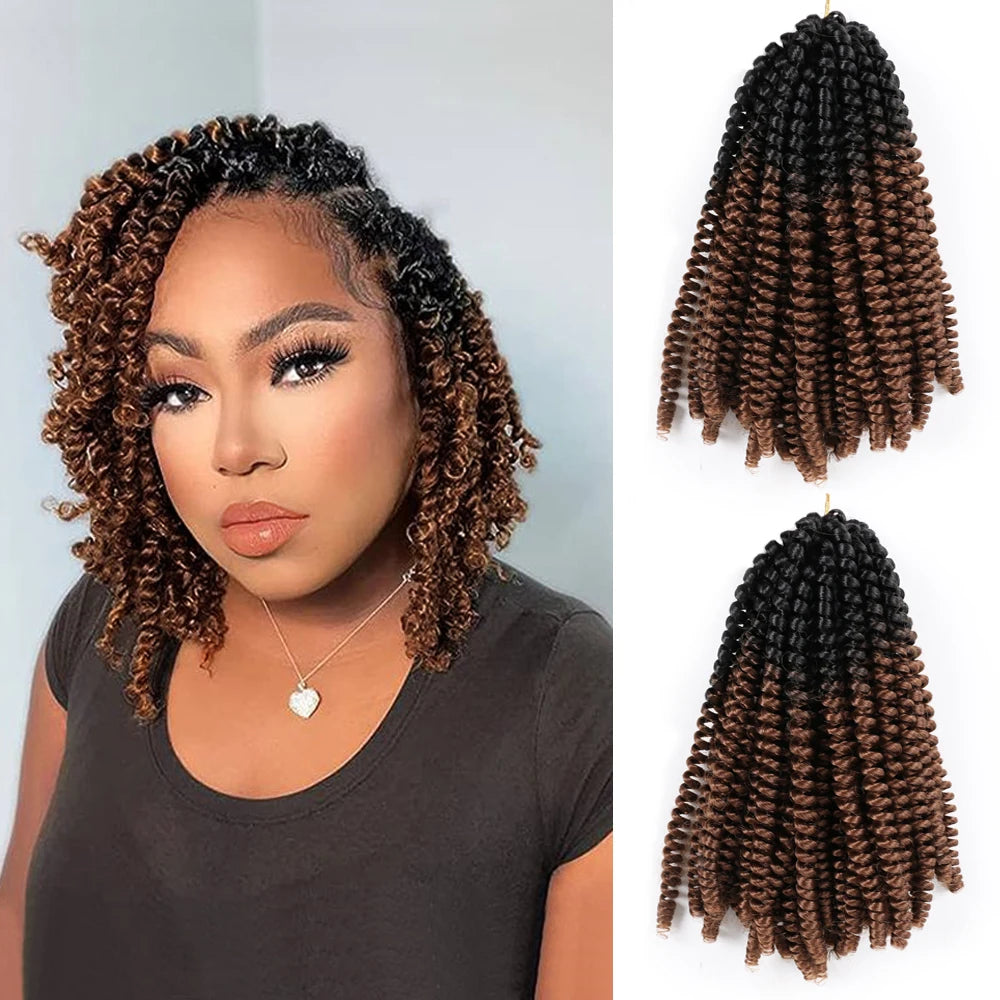 Women's Low Temperature Hair for Ombre Bomb Twist Braids Spring Twist Synthetic Hair Made of Protein Fiber Crochet Hair
