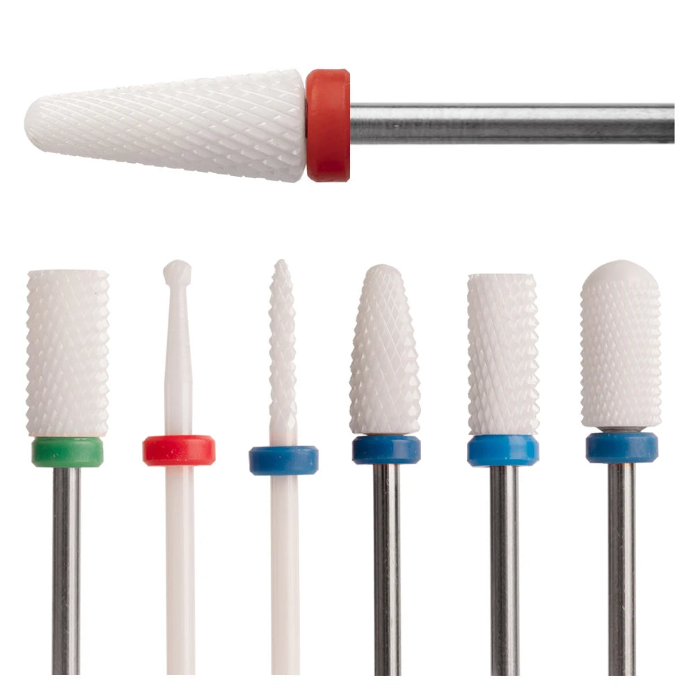 2022 Professional Small Rounded Top Ceramic Nail Drill Bit High Quality 3/32\" Shank Size for Dremel Machine Salon Use Polishing