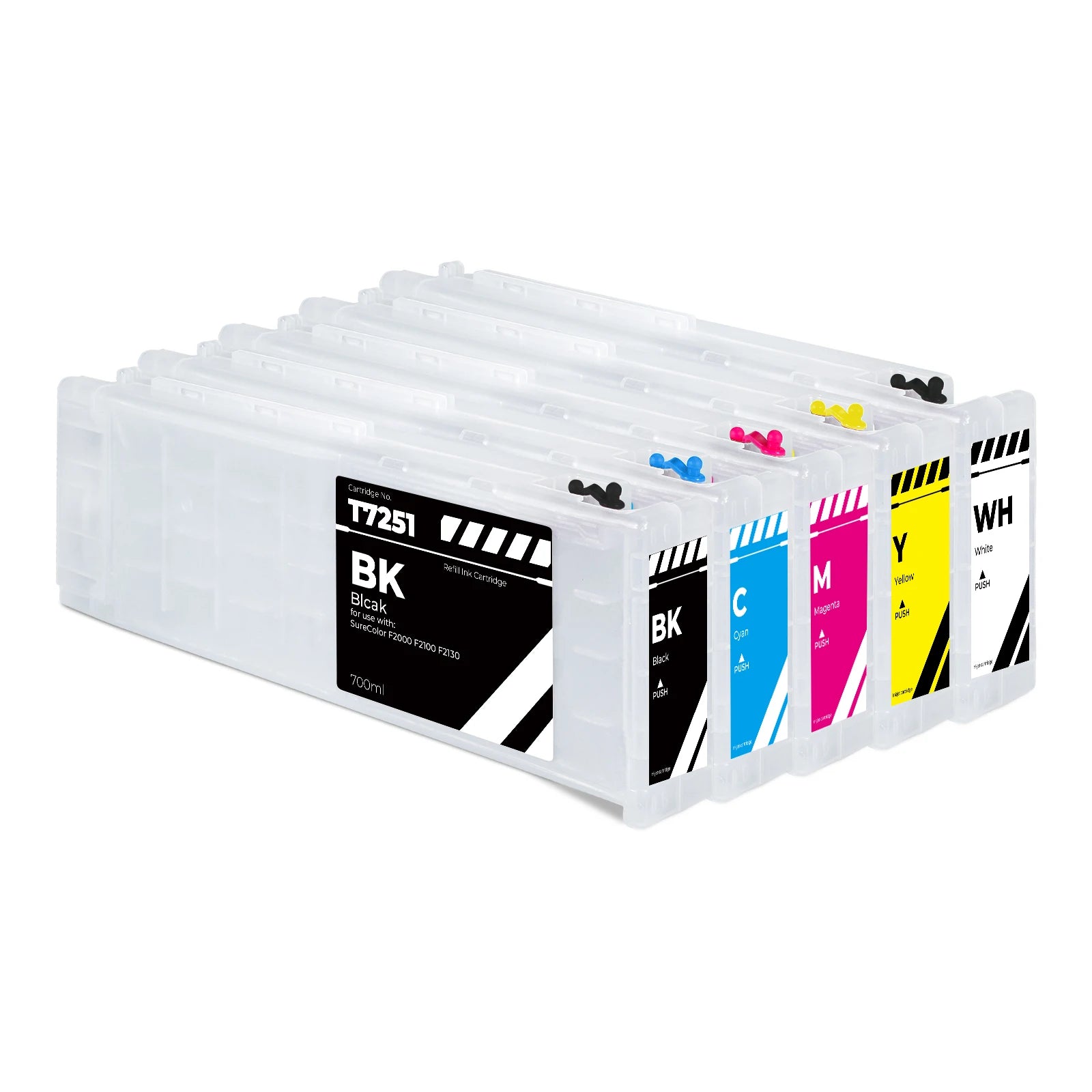 Xcellent F2000 F2100 Ink Cartridge 600ml Refillable Ink Cartridge T7251-T7254 T725A  for Epson Dtg Ink F2100 F2000 Printer