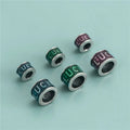 Wholesale 925 Sterling Silver Oil Drip Enamel Round Spacer Beads for Pendant Necklace Bracelet Jewelry Making Supplies