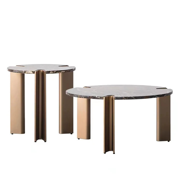 Foshan Furniture Modern Luxury Gold Couchtisch Sintered Stone Cofees Coffes Table Set Marble Oval Coffee Table for Living Room MegaBDM