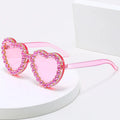 Women Trendy Diamond Bling Crystal Designer Shades Famous Brands Luxury Women Shades Rimless Heart Shaped Sunglasses