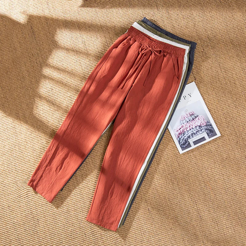 S-XXL New Summer Women's High Waist Casual Pants Loose Pants Women's Thin Leg Pants