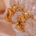Irregular Summer Jewelry 18k Gold Plated Stainless Steel Waterproof Stud Earring Gold Hoop Earrings