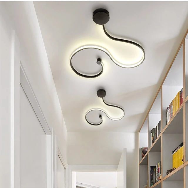 Nordic Minimalist LED Wall Lamp for Living Room Modern Glass Snake-Shape Staircase Background Wall Decorative Ais